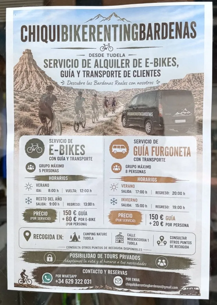 Alquiler de e-bikes en las Bardenas (Tudela)